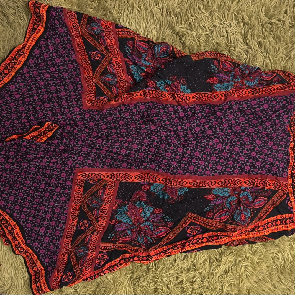 Context Asymmetrical Skirt in Purple and Red